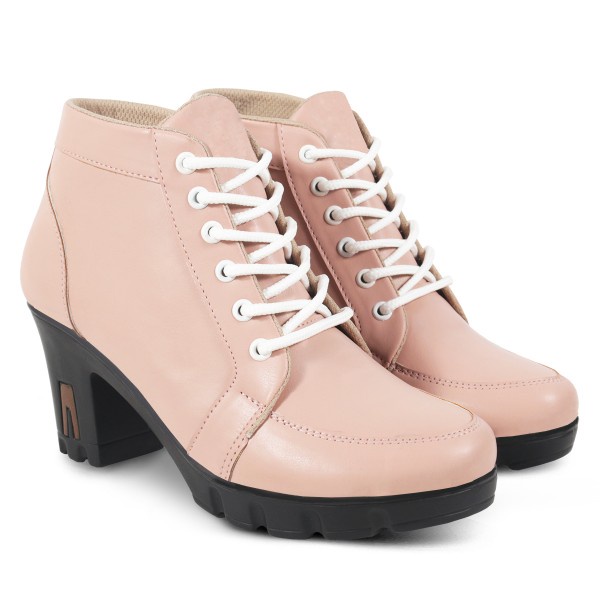 Sepatu Boot Fashion Wanita V 3361 Brand Varka Sepatu Heels Wanita Trendi Berkualitas Warna Pink