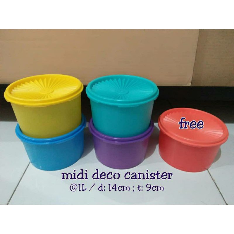 Midi Deco Canister tupperware / toples susu / toples