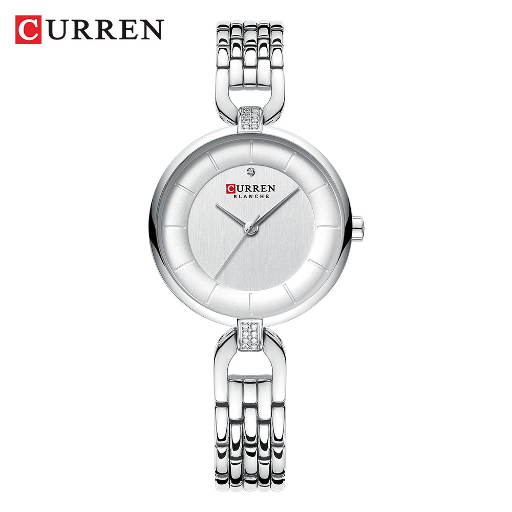 

Jam Wanita Curren Ladies Quartz Watch Stainless Steel Simple Clock Waterproof Watch + Box