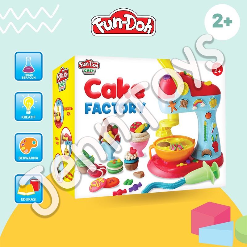 JennToys - Mainan Anak Perempuan Mainan edukasi anak laki laki FunDoh Set - FUN DOH CAKE FACTORY