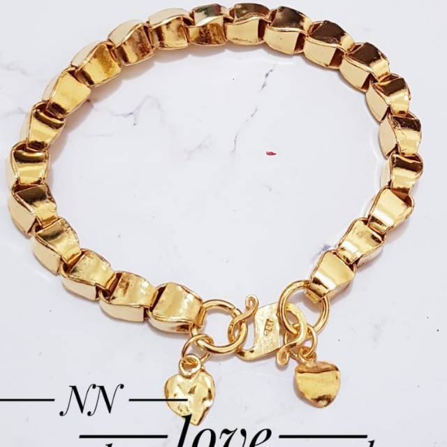 Perhiasan gelang tangan lapis emas 24k