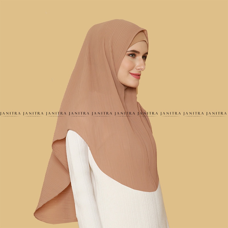 Jilbab Bergo Plisket Ceruty Babydoll | Kerudung Plisket | Bergo Maryam Plisket | Jilbab Instan-3