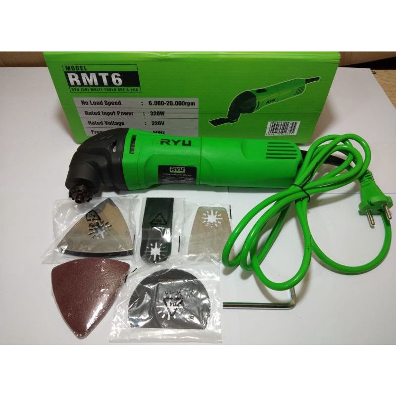RYU Mesin Multi Tools Oskilasi Set 6pcs || RYU RMT6 Mesin Multi Cutting Oskilasi Set
