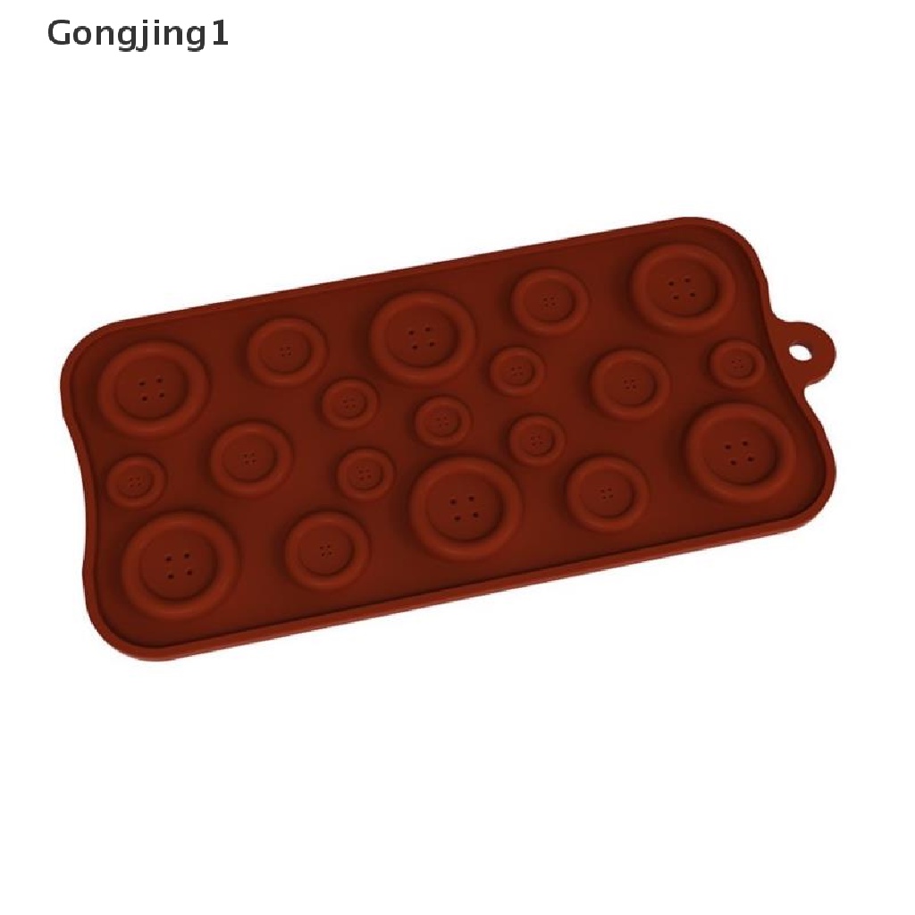 Gongjing1 Cetakan Kue / Coklat / Cookies / Es Bentuk Kancing Bahan Silikon