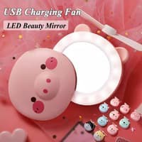 CERMIN LED MINI FAN FOLDABLE / KACA RIAS MAKEUP PLUS KIPAS