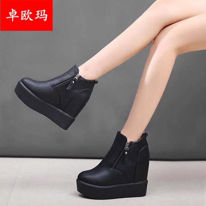  Sepatu  Boots  Ankle Hidden Wedges Platform Polos Ukuran  