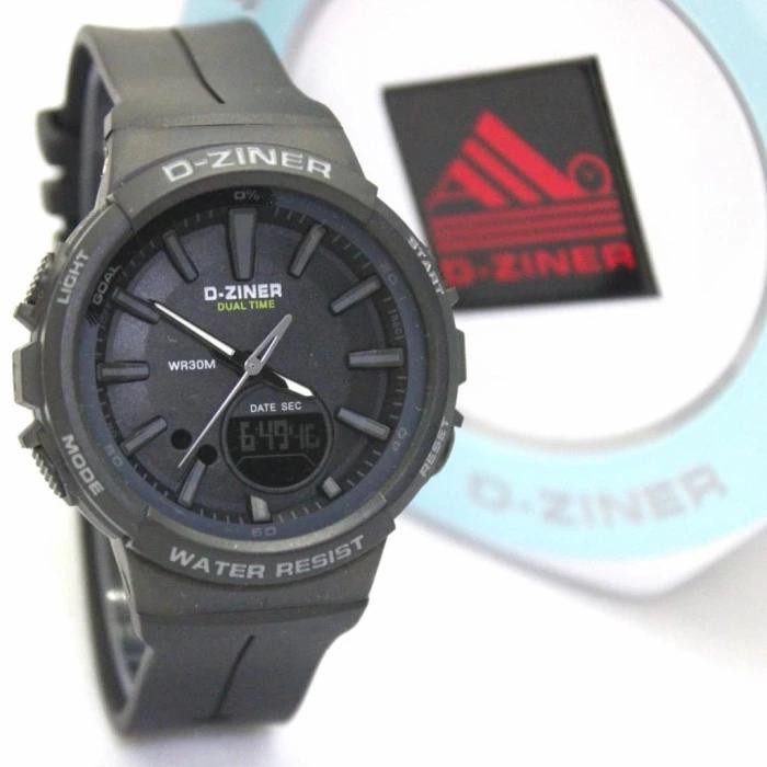 PA JAM TANGAN SPORT DUAL-TIME D-ZINER DZINER DZ-8242 ORIGINAL WATER RESSIST MURAH