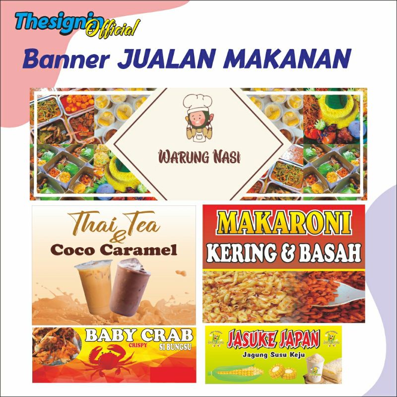 spanduk warung, spanduk makanan, spanduk jualan, spanduk custom, spanduk murah