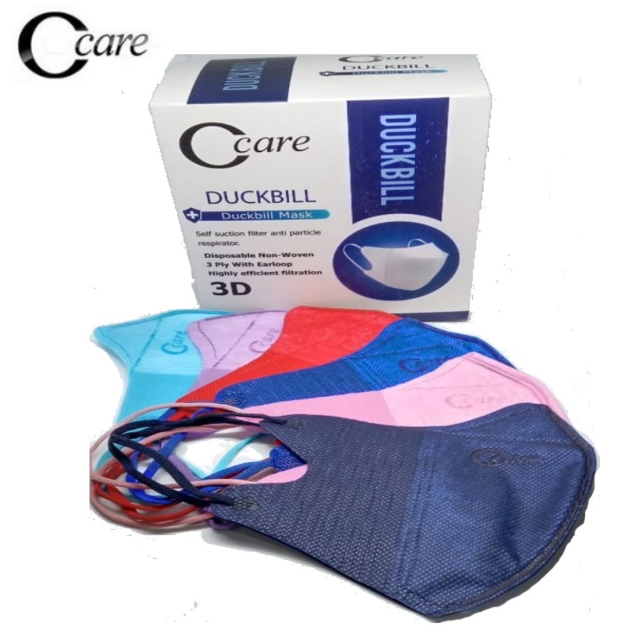 [ Isi 50pcs ]  Duckbill CCare [ Embos CCare ] - Biru