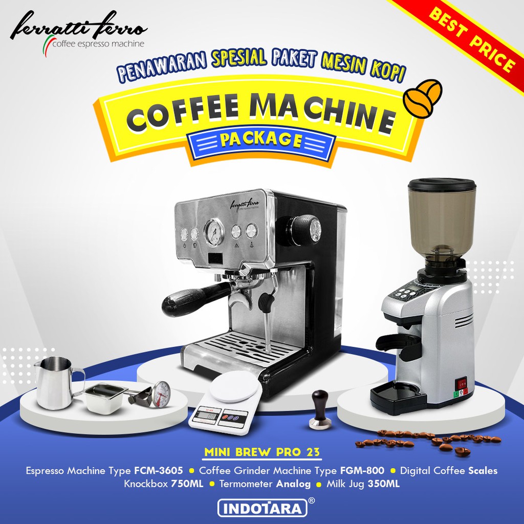 Paket mesin kopi Espresso Mini Brew Pro 22 - 23 - 24