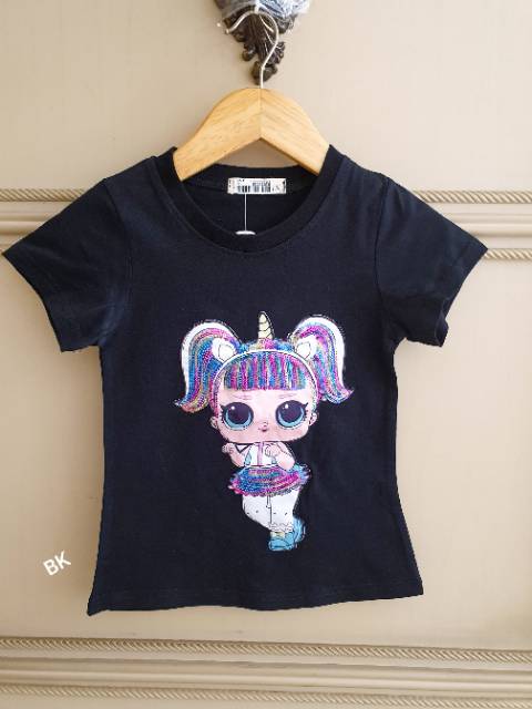 81164-66 KAOS LAMPU LOL LED UNICORN / KAOS LOL ANAK IMPORT TEBAL MURAH MERAH HITAM PUTIH