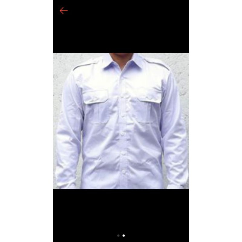 SERAGAM PDH PUTIH LENGAN PANJANG JUMBO COWOK ATASAN
