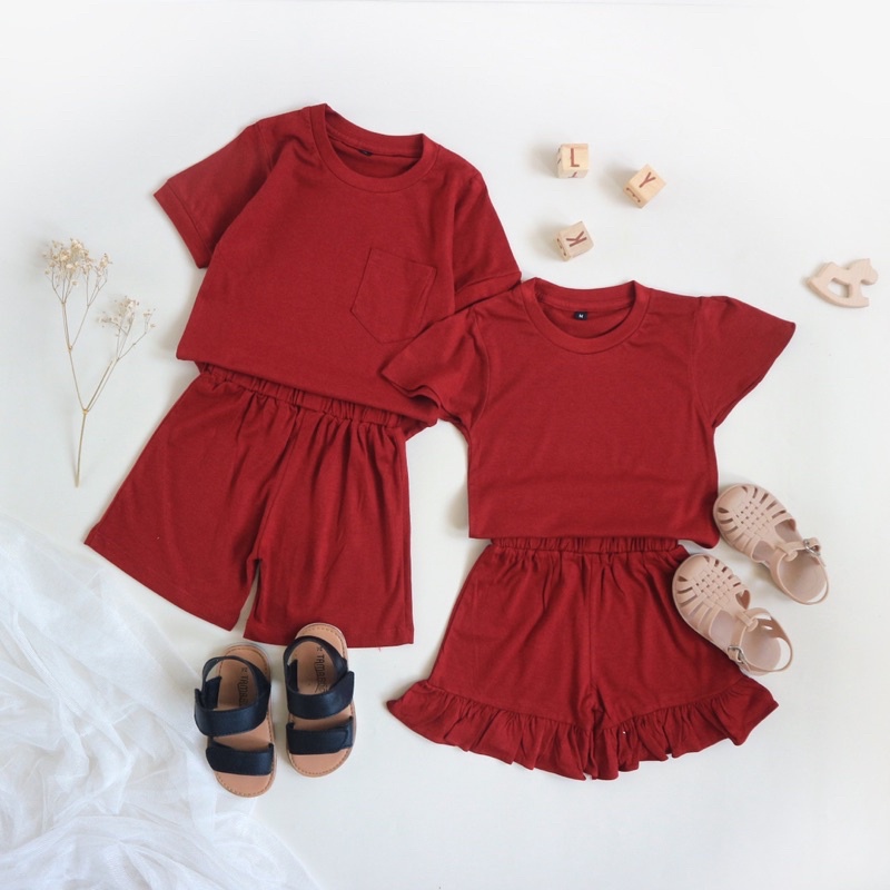 One Set Setelan Anak Laki Laki Cowok Kids Balita Baju Anak Kaos Anak Laki Laki Setelan Celana Pendek