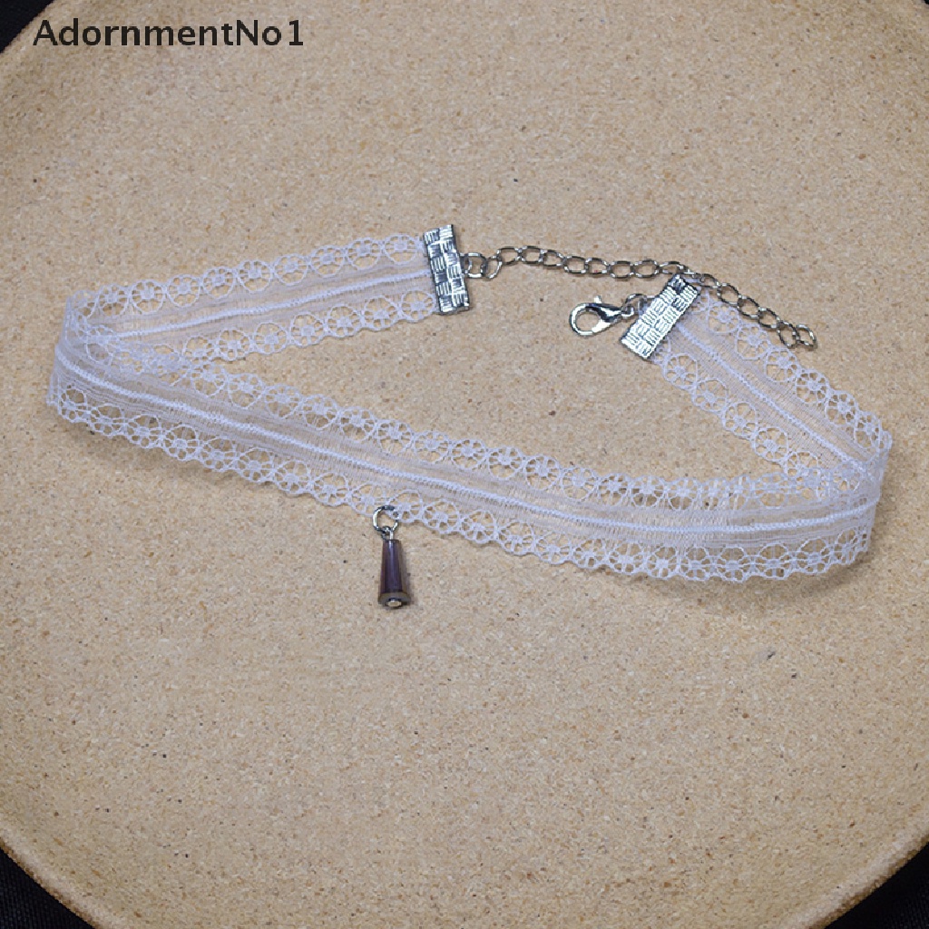 (AdornmentNo1) Kalung Choker Lace Putih Untuk Perhiasan Wanita