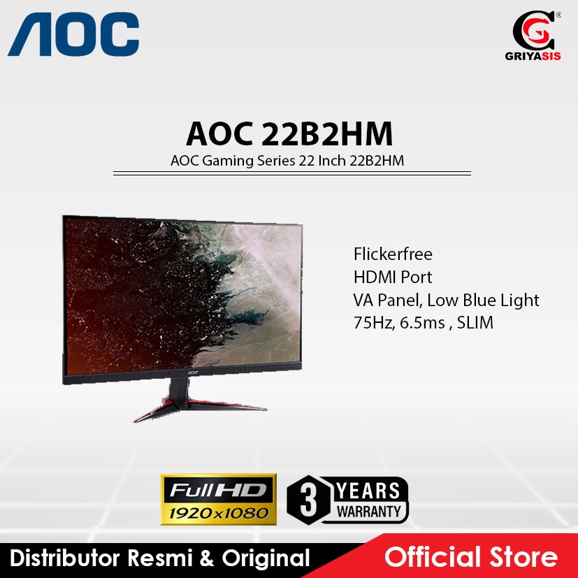 Monitor LED AOC Gaming Series 22 Inch 22B2HM