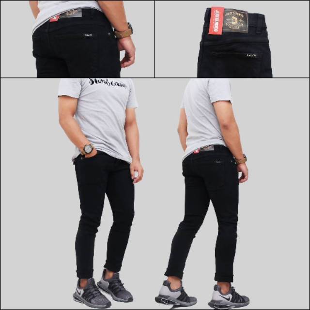 CELANA SKINY PREMIUM JUST&CO FULL BLACK