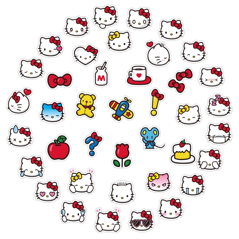 40 Hello Kitty Jurnal stiker lucu Kartun Jepang ponsel bahan dekorasi tangan Buku stiker Xiao Zhang