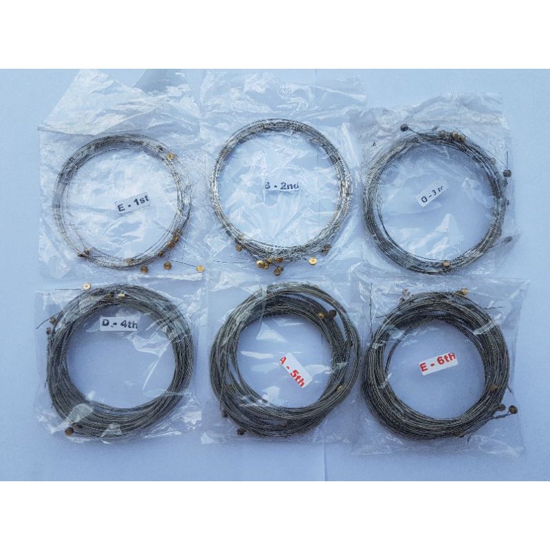COD(Kepala kuningan) Senar Gitar String Akustik Unpacking/Polos kualitas tinggi harga lusinan Murah