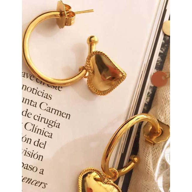 LRC Anting Tusuk Fashion Gold Gold-plated Love Earrings D53164