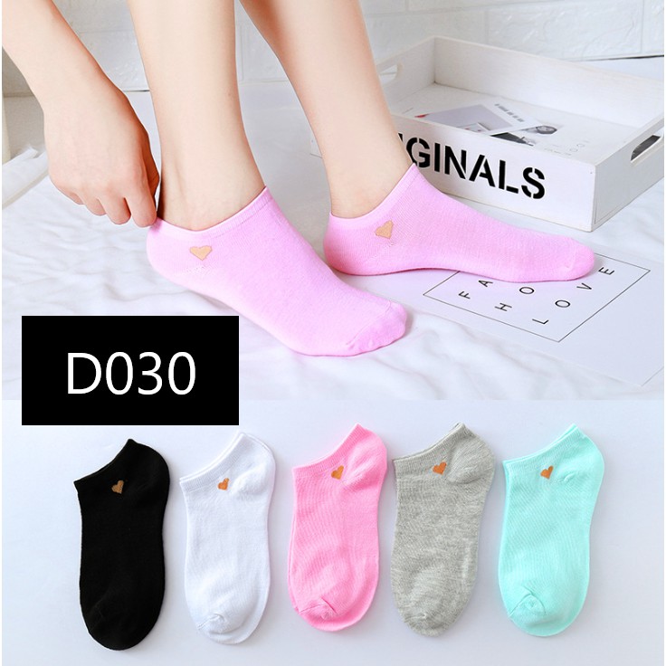 Retaily D030 D040 D050 Kaos Kaki Motif Love dan Beruang Wanita Kaos Kaki Pendek Korea   Short Socks