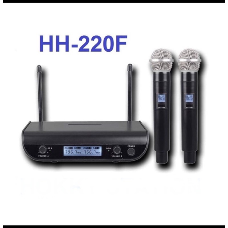 Mic Wireless FAHRENHEIT HH-220F HH 220F HH220F Microphone Wireless Mic Tanpa Kabel Mic 2 in 1