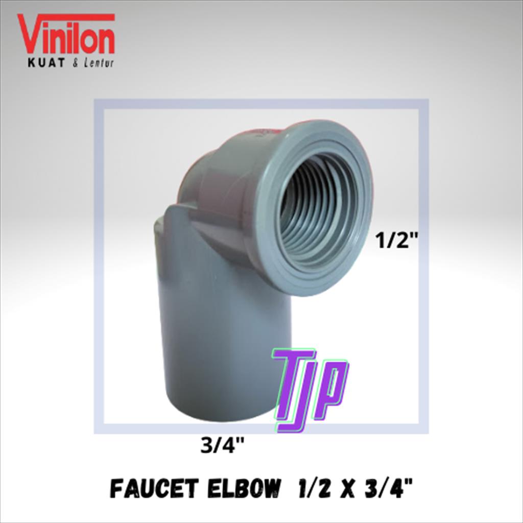 FAUCET ELBOW PVC VINILON 1/2 x 3/4&quot;