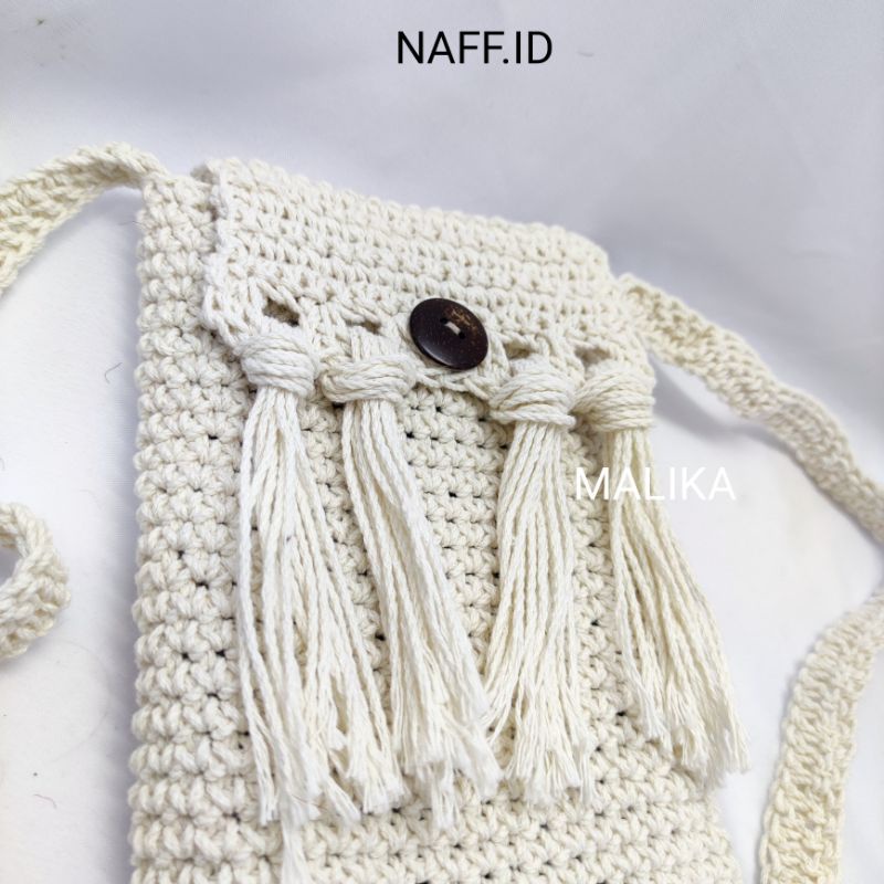 NAFF.ID- &quot;Malika&quot; Tas HP Rajut Handmade/ Knitbag Premium