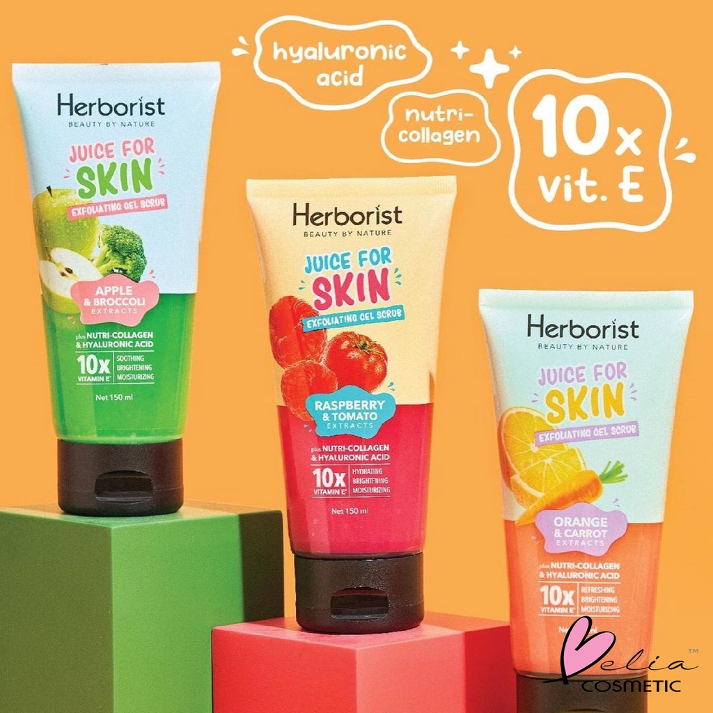 ❤ BELIA ❤ Herborist Juice For Skin Body Serum | Face Scrub | Exfoliating Gel Scrub | BPOM