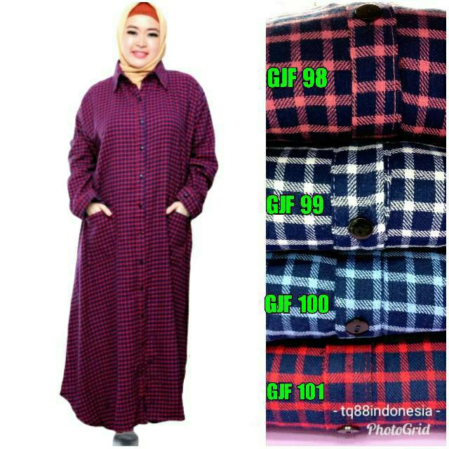 Gamis flanel jumbo/gamis kotak kotak/maxi kotak/gamis jumbo/maxi jumbo/long dres/gamis kotak jumbo