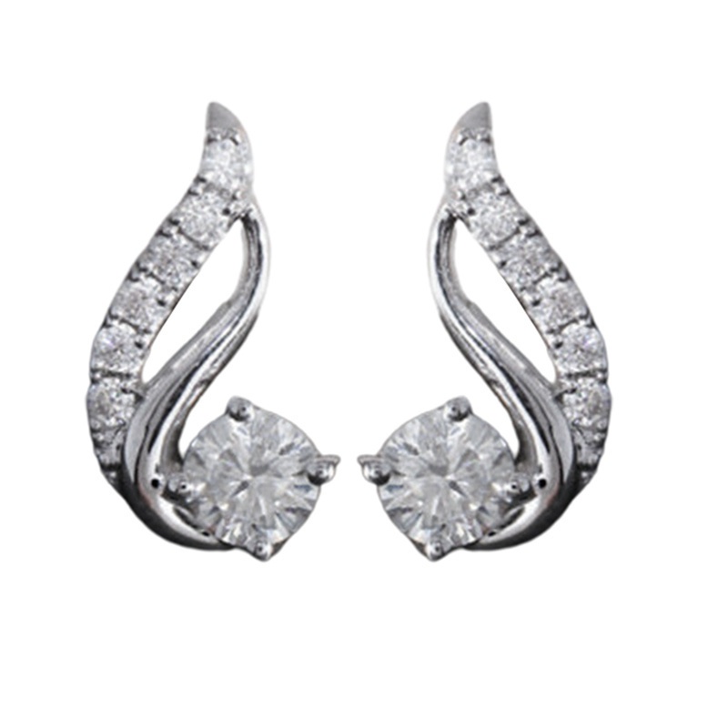 Chic Female Stud Earrings Partysu Style Shining Cubic Zirconia Women Earring Delicate Anniversary Gift