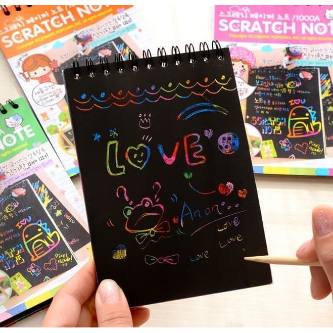 

Lyra Sketch Book - Kiky Sketch Book - Papan Tulis Gambar Scratch Note: Set Buku Gambar Kecil Warna-