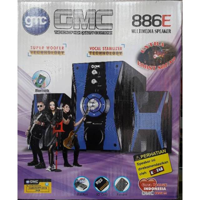Speaker GMC 886E 60watt bisa Bluetooth,USB ,SD card, ada remote