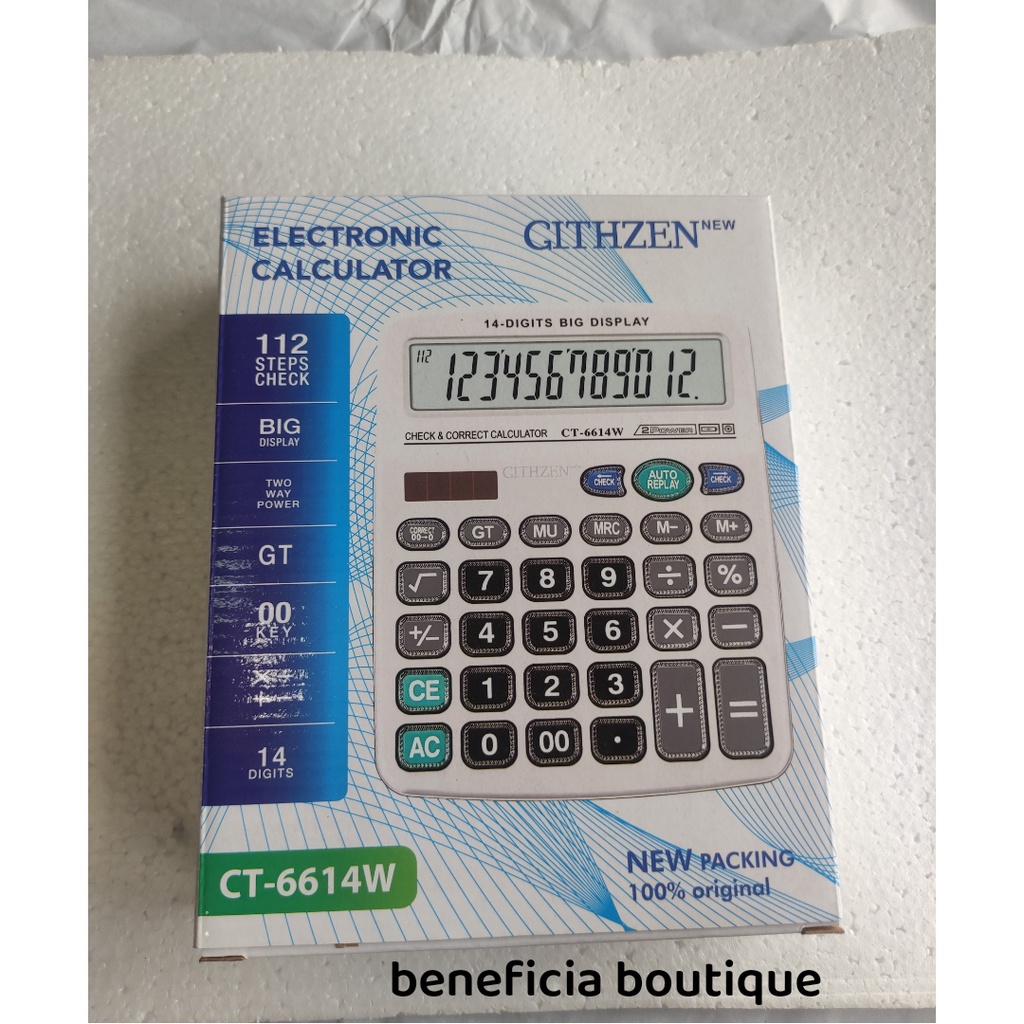 KALKULATOR CITIZEN CT 6614W ORIGINAL, 14 DIGIT
