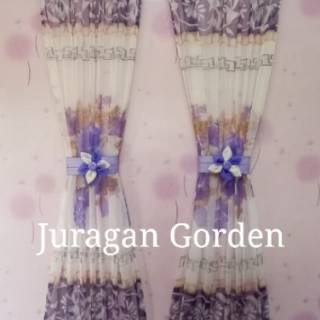 Gorden jendela  minimalis ikat kupu kupu Varian warna  Hijau  