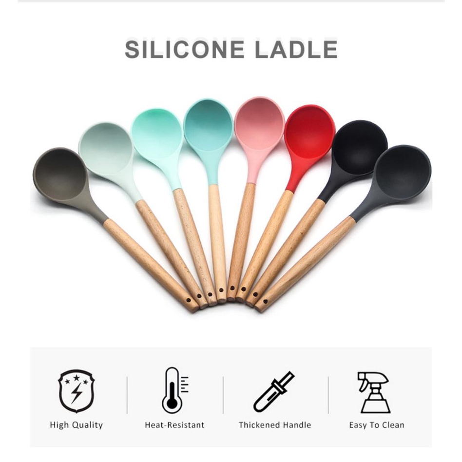 silicone soup ladle colorful varian / sendok masak sayur sop spatula sutil