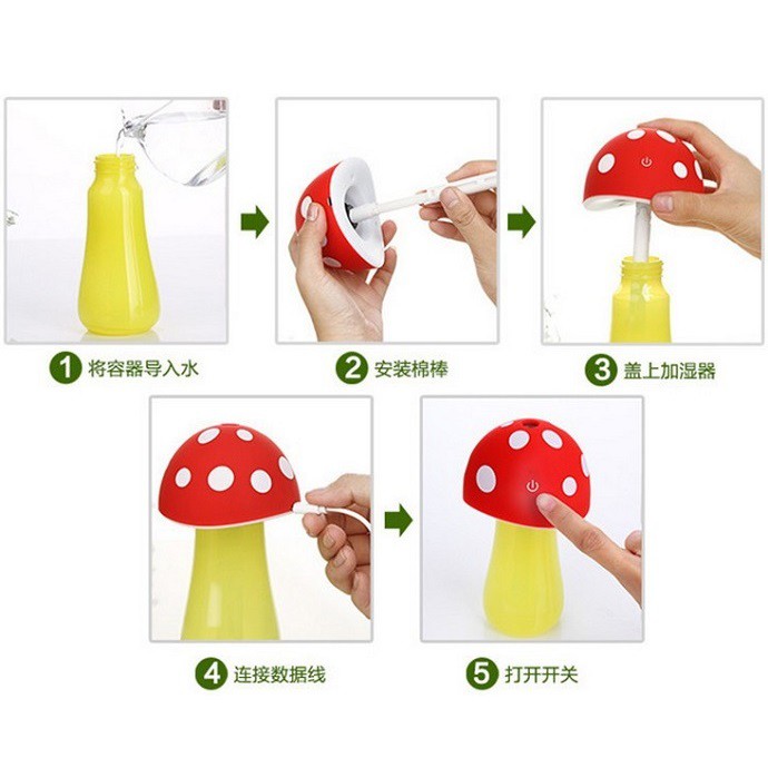 Mushroom Light Humidifier, Jamur humidifier pelembab ruangan alami!