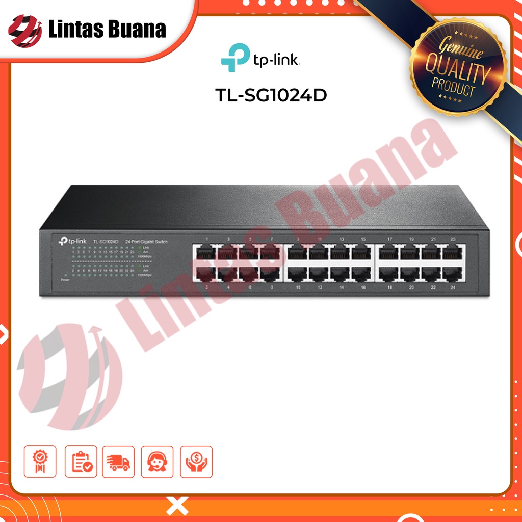 TP-Link TL-SG1024D Switch Gigabit 24 Port  Rack-mountable Steel Case - TPLink SG 1024 D