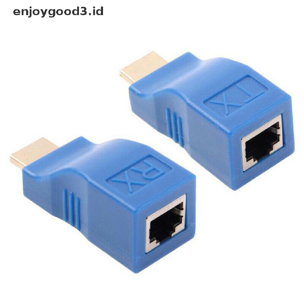 2pcs Adapter Extender Hdmi 1080p Ke Rj45 Over Cat 5e / 6 Network Lan Ethernet Hdtv