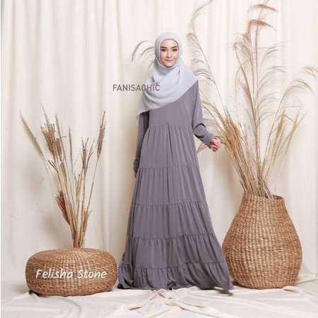 Gamis Busui Dress Ibu Menyusui FELISHA DRESS - FANISACHIC Gamis Berbahan Jersey Busui Friendly fanisa chic