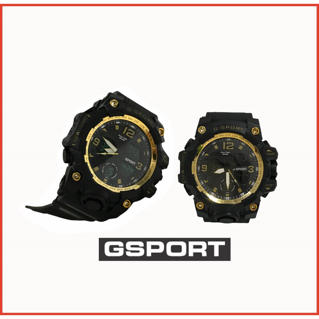 Promo Jam Tangan Keren GSport Digital Double Time Analog &amp; Digital