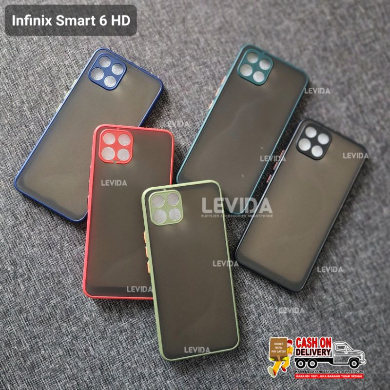 Infinix Smart 6 Infinix Smart 6 HD 2022 Case Dove Matte Case Aero Protect Kamera / Case Lanyard Tali