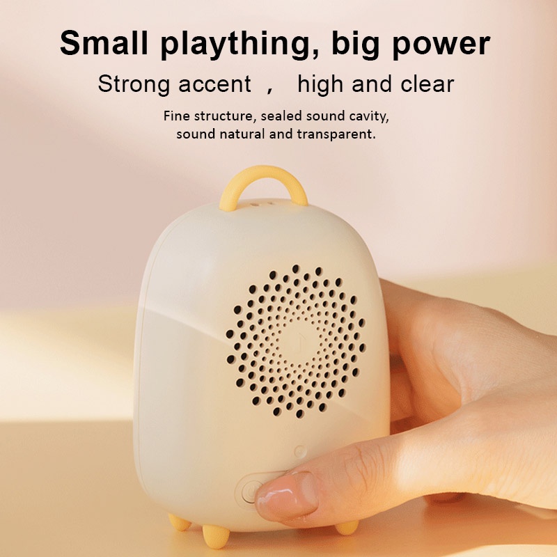 CORN Cute Wireless Speaker Bluetooth 5.0 Portable Mini Super Bass Speaker Handsfree IPX6 Waterproof Built-in Microphone LED Light