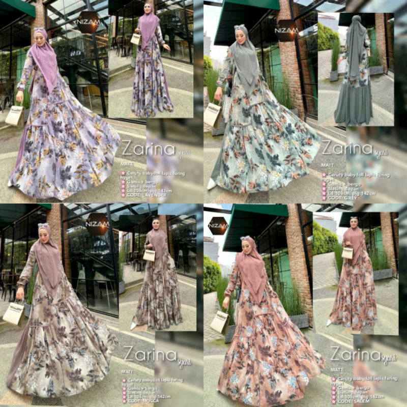 Anindya Nizam Zarina Dress Gamis Syar'i Original Terbaru