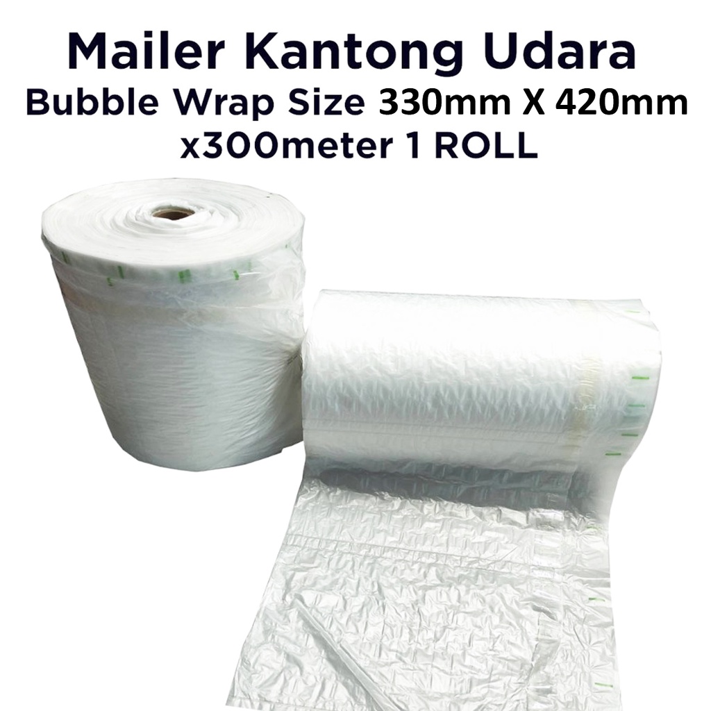 

Mailer Kantong Udara Bubble Wrap Size 330mmx420mmx300meter 1 Roll