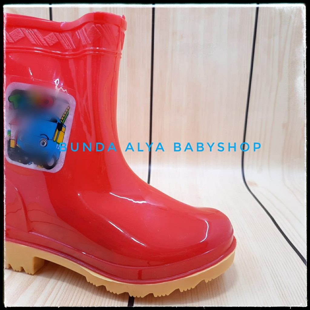 Sepatu Boots Air Anak Laki Laki 1 - 4 Tahun Bus Lengkap SIze Sepatu Boots Hujan Anak Cowok Tahan Air MERAH Size 26 - 35