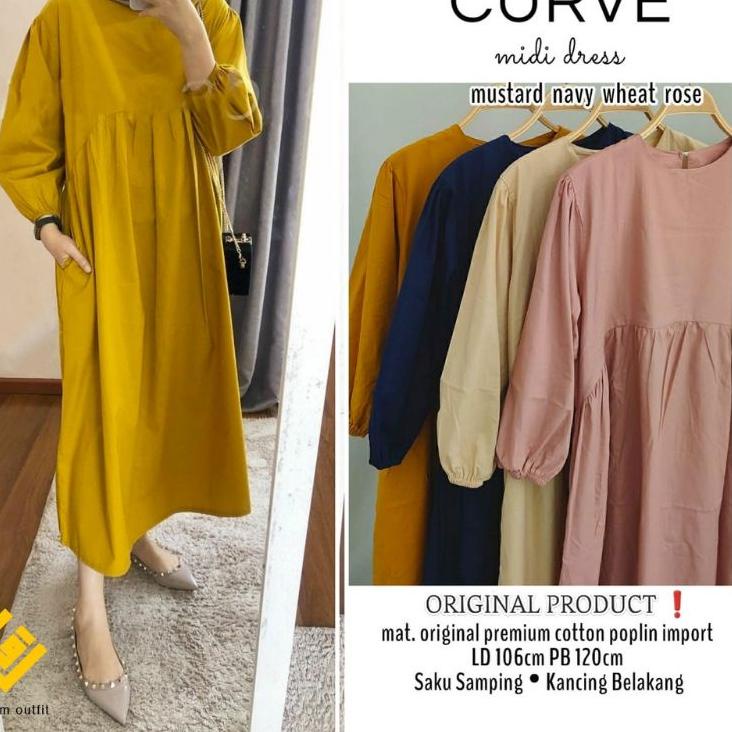 (SIAP KIRIM) CURVE MIDI DRESS SEIKA MIDI DRESS