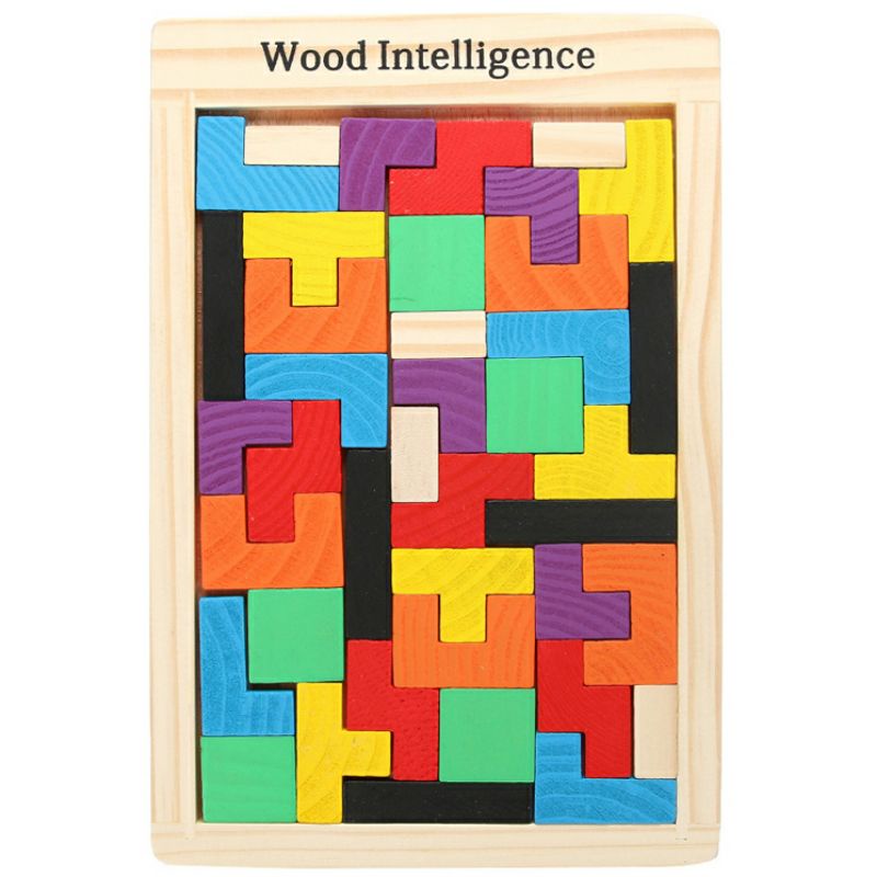 [1Set] Wooden Tetris Puzzle