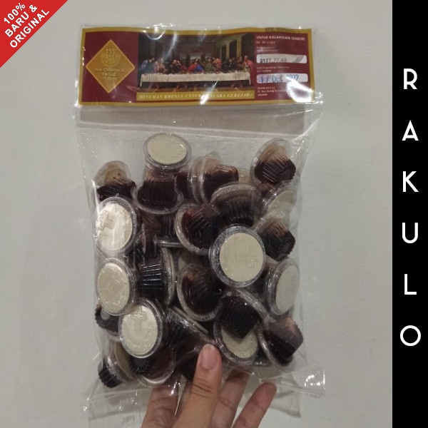 

✨COD✨ Anggur Perjamuan Kudus Cup dan Hosti Polos Roti Kemasan isi 50 Pcs