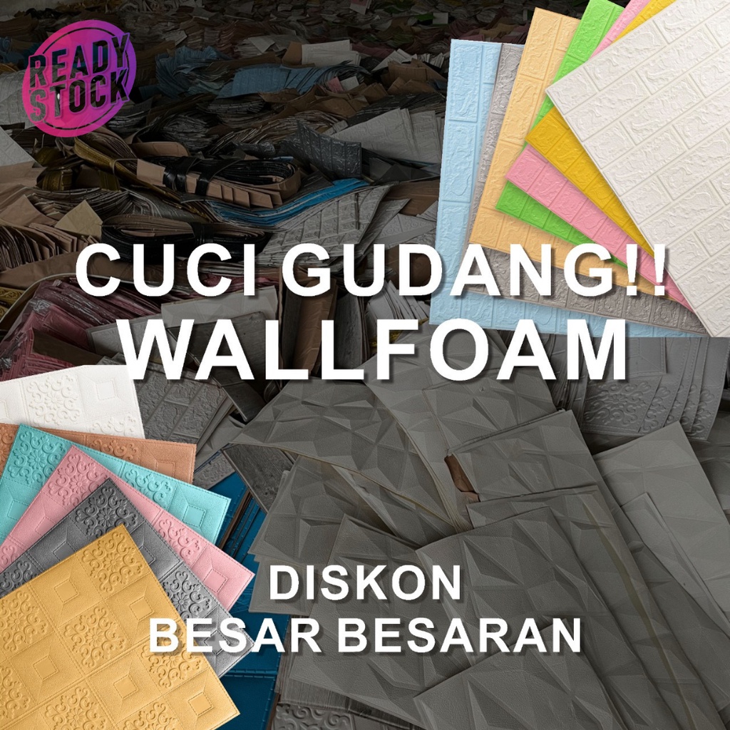 Promo!! Cuci Gudang Wallfoam Wallpaper Dinding FOAM Timbul 3D Tidak Lolos QC [Cacat]-1