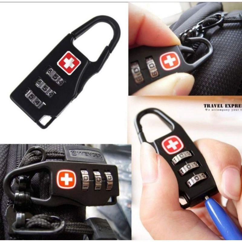 Gembok Kunci Koper / Gembok Swiss Army Gear Zipper Lock